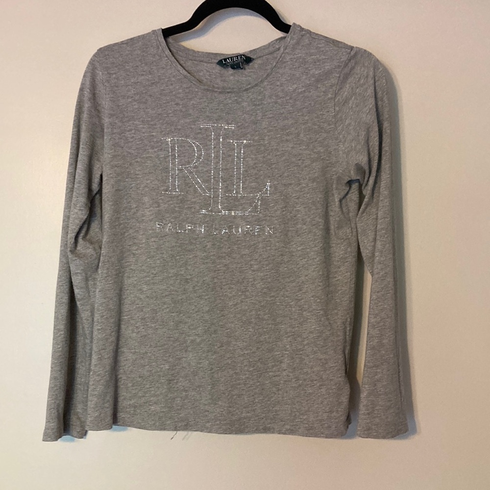 Ralph Lauren Heather Gray Logo Top